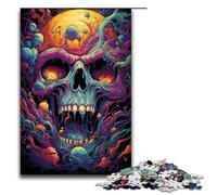 1000 Piece Colorful Colorful Psychedelic Skull Jigsaw Puzzle Fun Jigsaw Puzzle for The Family Great Gift for Anime Fans 1000 Pieces Adult Gift