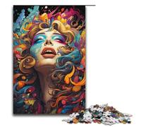 1000 Piece Colorful Colorful Psychedelic Sleeping Beauty Jigsaw Puzzle Fun Jigsaw Puzzle for The Family Great Gift for Anime Fans 1000 Pieces Adult Gift