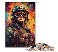1000 Piece Colorful Colorful Psychedelic Soldiers Jigsaw Puzzle Fun Jigsaw Puzzle for The Family Great Gift for Anime Fans 1000 Pieces Adult Gift