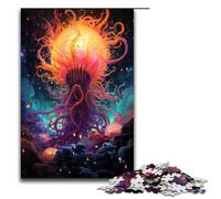 1000 Piece Colorful Colorful Psychedelic Space Octopus Painting Jigsaw Puzzle Fun Jigsaw Puzzle for The Family Great Gift for Anime Fans 1000 Pieces Adult Gift