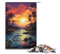 1000 Piece Colorful Colorful Psychedelic Sunset Landscape Jigsaw Puzzle Fun Jigsaw Puzzle for The Family Great Gift for Anime Fans 1000 Pieces Adult Gift