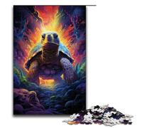 1000 Piece Colorful Colorful Psychedelic Turtle Jigsaw Puzzle Fun Jigsaw Puzzle for The Family Great Gift for Anime Fans 1000 Pieces Adult Gift