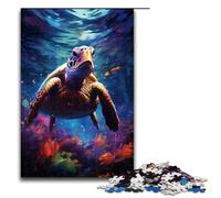 1000 Piece Colorful Colorful Psychedelic Turtles Jigsaw Puzzle Fun Jigsaw Puzzle for The Family Great Gift for Anime Fans 1000 Pieces Adult Gift