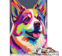 1000 Piece Colorful Corgi Dog Animals Puzzles For Adults Wooden Puzzles Brain Teaser Puzzles For Children 1000pcs (75x50cm)