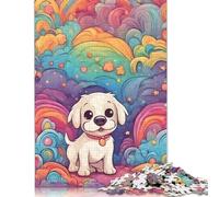 1000 Piece Colorful Cute Dog Square Puzzles for Adults & Wooden Puzzles Educational Game 1000pcs (75x50cm)