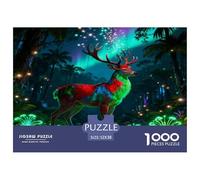 1000 Piece Colorful Deer Jigsaw Puzzle for Adults & Kids - Family Fun, Family Game, Fantasy Forest Puzzles, Home Decoration Birthday Gifts 52x38cm/1000pcs