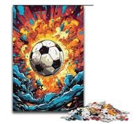 1000 Piece Colorful Drawing Football Puzzles Gifts Jigsaw Puzzles for Adults Christmas Wishlist with Santa Claus for Teenager Age 14 Up 1000 PCS(38x26cm)