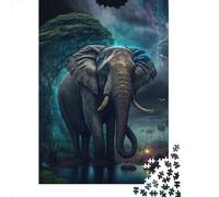 1000 Piece Colorful Elephant Forest2 Jigsaw Puzzles for Adult Teenagers Wooden Puzzles Sustainable Puzzle for Adults | Games 1000pcs (38x26cm)