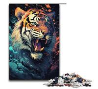 1000 Piece Colorful Exotic Tiger Jigsaw for Kids Wooden Puzzles Home Art Decor1000 PCS(38x26cm)