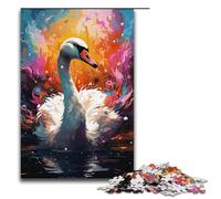 1000 Piece Colorful Fantasy Swan Jigsaw for Kids Wooden Puzzles Home Art Decor1000 PCS(38x26cm)