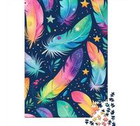1000 Piece Colorful Feathers Jigsaw Puzzles for Adults Teenagers Wood Puzzles for Adults& Teenagers Age 12 Years Up 1000pcs (38x26cm)