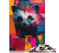 1000 Piece Colorful Hedgehog Painting Jigsaw Puzzlesfor Adults Teenagers Wooden Puzzle Adult Jigsaw Puzzle Sustainable Puzzle for Adults | Games 1000pcs (75x50cm)