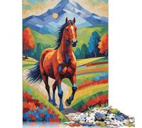 1000 Piece Colorful Horse in Landscape Digital Art Jigsaw Puzzles for Adult Teenagers Jigsaws 1000 Pieces for Adults& Teens Age 12 Years Up 38x26cm/1000pcs