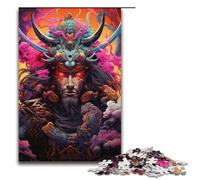 1000 Piece Colorful Japanese Sakura Samurai Jigsaw Puzzle, Fun Jigsaw Puzzle for The Family, Great Gift for Anime Fans 1000 Pieces Adult Gift,