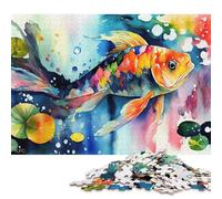 1000 Piece Colorful Koi Fish Painting Square Puzzles for Adults & Paper Puzzles Educational Game 38x26cm/1000pcs
