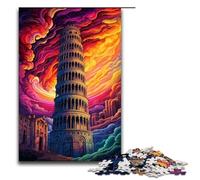 1000 Piece Colorful Leaning Tower of Pisa Italy Jigsaw Puzzle, Fun Jigsaw Puzzle for The Family, Great Gift for Anime Fans 1000 Pieces Adult Gift,