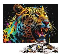 1000 Piece Colorful Leopard Portrait Jigsaw Puzzlesfor Adults Teenagers Wooden Puzzle Jigsaws for Adults Educational Game Challenge Toy 1000pcs (75x50cm)