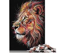 1000 Piece Colorful Lion Portrait Jigsaw Puzzles for Adults Teenagers Paper Puzzles Family Game for Adults And Teenagers 38x26cm/1000pcs