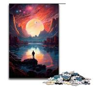 1000 Piece Colorful Looking at The World Alone Jigsaw Puzzle, Fun Jigsaw Puzzle for The Family, Great Gift for Anime Fans 1000 Pieces Adult Gift,
