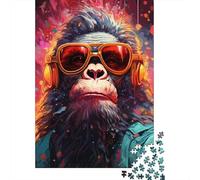 1000 Piece Colorful Monkey Adult Puzzles Wooden Puzzle for Adults Educational Game Challenge Toy 1000pcs (75x50cm)