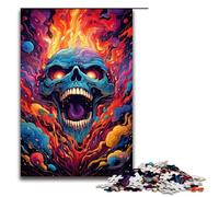 1000 Piece Colorful Psychedelic Monster on Fire Jigsaw for Kids Wooden Puzzles Home Art Decor 1000 PCS(75x50cm)