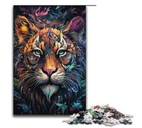 1000 Piece Colorful Psychedelic Tiger Puzzles Gifts Jigsaw Puzzles for Adults Christmas Wishlist with Santa Claus for Teenager Age 14 Up 1000 PCS(38x26cm)