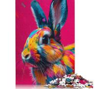 1000 Piece Colorful Rabbit Portrait Jigsaw Puzzles for Adult Teenagers Wooden Puzzle Adult Jigsaw Puzzle Puzzle for Adults And Teenager 1000pcs (75x50cm)