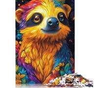 1000 Piece Colorful Sloth Portrait Anima Adult Jigsaw Puzzle Puzzles Wooden Puzzles Learning Educational Toy 1000pcs (75x50cm)