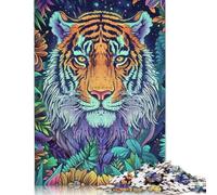 1000 Piece Colorful Tiger Jungle Jigsaw Puzzle for Adult Teenagers Puzzles for Teenagers Gifts Home Educational Games DIY Toys 1000pcs (75x50cm)