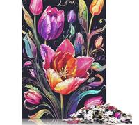 1000 Piece Colorful Tulip Jigsaw Puzzle for Adult Teenagers Wooden Puzzle Jigsaws for Adults Puzzles for Adults Teens 1000pcs (75x50cm)