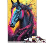 1000 Piece Colorful Wild Horse Jigsaw Puzzles for Adult Teenagers Wooden Puzzle for Adults And Teenager Puzzle for Adults And Teenager 1000pcs (75x50cm)