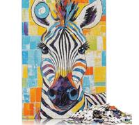 1000 Piece Colorful Zebra Painting Adult Jigsaw Puzzle Puzzles Wooden Puzzles Learning Educational Toy 1000pcs (75x50cm)