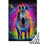 1000 Piece Colorful Zebras Jigsaw Puzzle for Adult Teenagers Christmas Eve Gifts 1000pcs (38x26cm)
