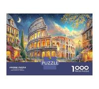 1000 Piece Colosseum Night Jigsaws Puzzles Fun Details Home Decoration European Classical Architecture Puzzles Challenging Games for Adults & Kids Age 12 Years Up 70x50cm/1000pcs