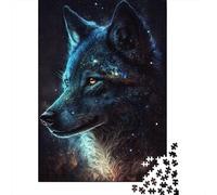 1000 Piece Colour Galaxy Wolf Adult Puzzles Paper Puzzle for Adults Educational Game Challenge Toy 1000pcs (38x26cm)