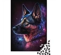 1000 Piece Colourful Galaxy German Shepherd Jigsaw Puzzle for Adult Teenagers Paper Jigsaw Puzzles Educational Game Challenge Toy Birthday Gifts 1000pcs (38x26cm)