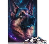 1000 Piece Colourful Galaxy German Shepherd Jigsaw Puzzles for Adults Puzzle Adult Jigsaw Puzzle Home Decoration Puzzle Toys 1000pcs (75x50cm)
