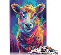1000 Piece Colourful Sheep Paintings Jigsaw Puzzle for Adult Teenagers Paper Puzzle Christmas Eve Gifts 1000pcs (75x50cm)