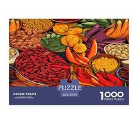 1000 Piece Colourful Spices Game Puzzle for Adults Gifts EduCational Games Home Decors Brainteasing Rainbow Seasonings Jigsaw Puzzle for Women Men Adult 70x50cm/1000pcs