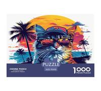 1000 Piece Cool High-flying Cat Game Puzzle for Adults Gifts Educational Games Home Decors Brainteasing Kitten Jigsaw Puzzle for Women Men Adult 70x50cm/1000pcs