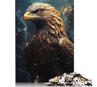 1000 Piece Cool Wild Bald Eagle Creative Square Jigsaw Puzzles for Adults & Wooden Puzzles Educational Toys 1000pcs (75x50cm)