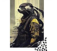 1000 Piece Cool Yellow Otter Samurai Jigsaw Puzzle for Adult Teenagers Christmas Eve Gifts 1000pcs (75x50cm)