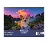 1000 Piece Corgi Jigsaw Puzzle for Adults - Family-Friendly Brain Game, Stone Forest Stream Puzzles, Home Decoration Gifts 38x26cm/1000pcs