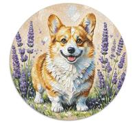 1000 Piece Corgi Jigsaw Puzzles for Adults Kids Challenge Toy Educational Games Decoration Corgi Lavender Puzzle Gifts 1000pcs (67.5x67.5cm)