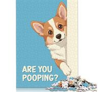 1000 Piece Corgi Peeking Are You Pooping Jigsaw Puzzles for Adult Teenagers Puzzle Jigsaws for Adults Jigsaw Puzzles for Adults 38x26cm/1000pcs