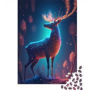1000 Piece Cosmic Deer Jigsaw Puzzle for Adult Teenagers Wood Jigsaw Puzzles Educational Game Challenge Toy Birthday Gifts 1000pcs (75x50cm)