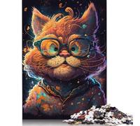 1000 Piece Cosmic Garfield Wearing Glasses Jigsaw Puzzles for Adult Teenagers Paper Puzzles For Family Fun & Game Night 1000pcs (75x50cm)