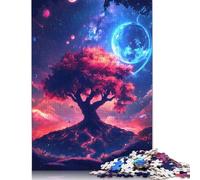 1000 Piece Cosmic Tree of Life Space Planets Nature Landscape Creative Square Jigsaw Puzzles for Adults & Wooden Puzzles Educational Toys 1000pcs (75x50cm)