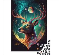 1000 Piece Cosmic Trippy Deer Jigsaw Puzzles for Adult Puzzle Jigsaws for Adults Age 14+ 1000pcs (75x50cm)