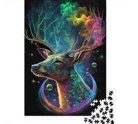 1000 Piece Cosmic Trippy Deer1 Jigsaw Puzzles for Adults Wooden Puzzles for Teenagers Gifts Unique Home Decor And Gifts 1000pcs (38x26cm)